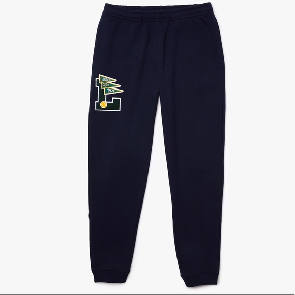 NWT Lacoste varsity Pennants L Badge Fleece Tracksuit Pants size large - Picture 5 of 10